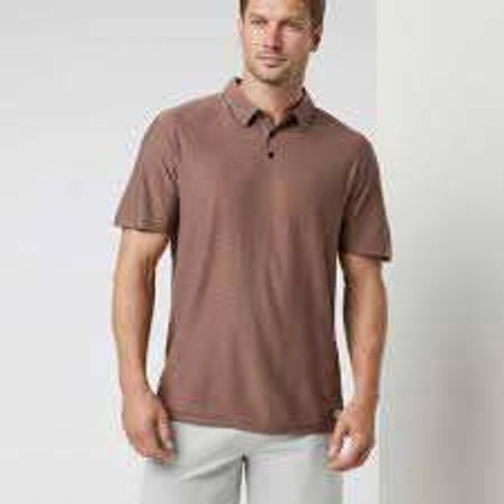 Vuori Strato Tech Polo Mens XXL Brown Heather Short Sleeve Performance Shirt